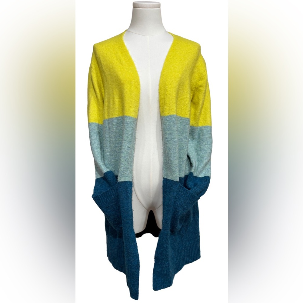🌷3/$25🌷 2/$20 a new day Colorblock Open Front Cardigan, duster, teal yellow blue